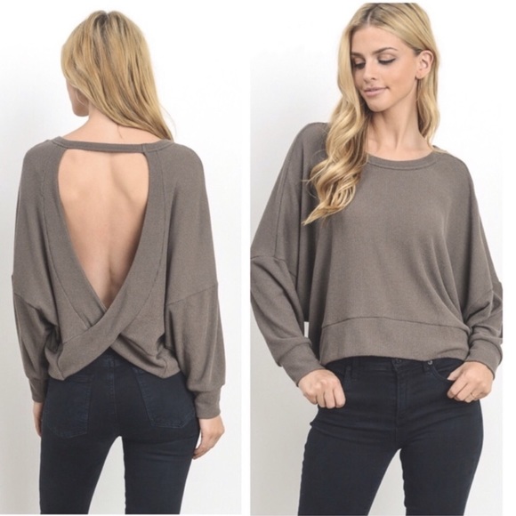 Haute Ellie Tops - NEW BERRY- Open Back Knit Top